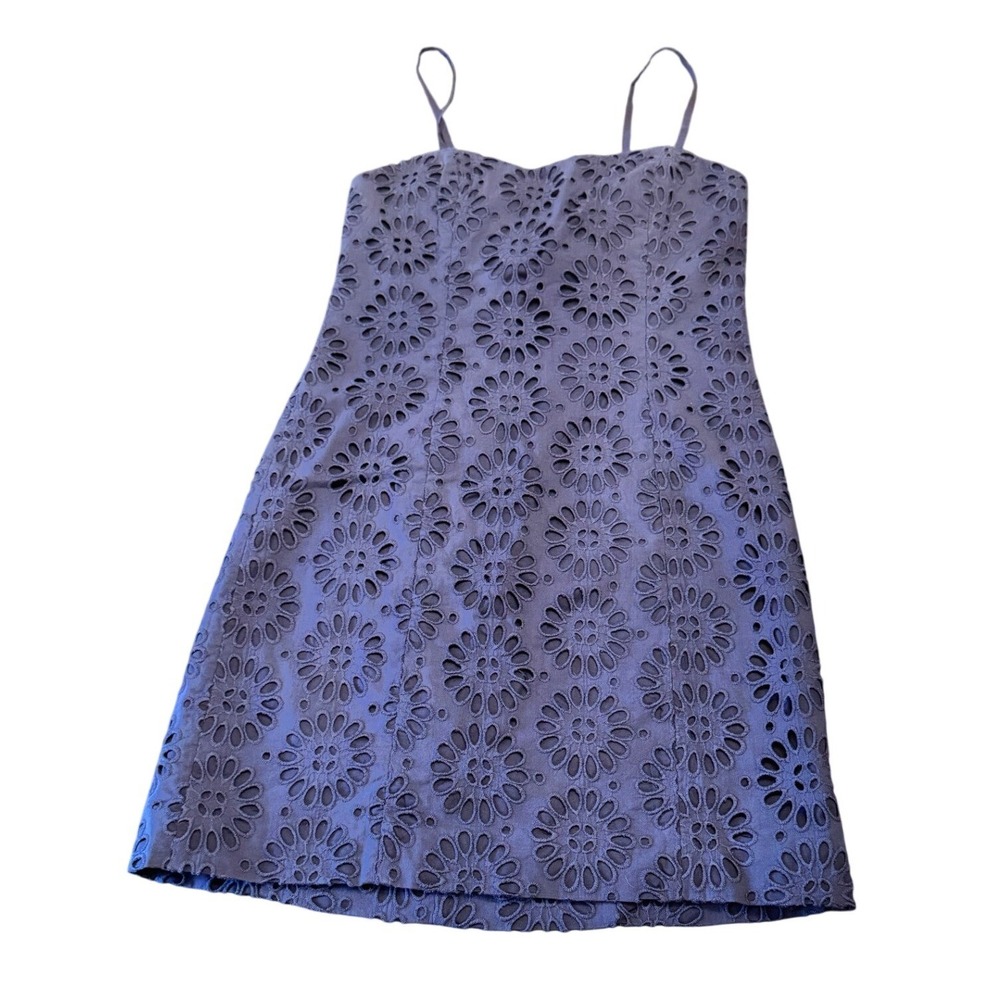 Lilly Pulitzer Shelli True Navy‎ Pinwheel Eyelet Mini Dress Size 2 - EUC